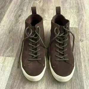 TOMS Lenox Mid Chocolate Brown Suede Sneakers